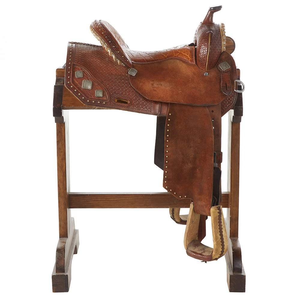 NRS Used 14.5in Shiloh Barrel Saddle 2 NRS Used 14.5in Shiloh Barrel Saddle - Image 2