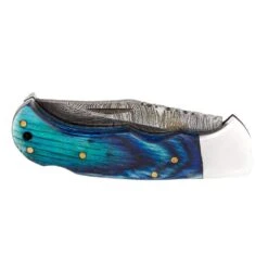 Rill Simple Tools Azul Silver Damascus Knife W/Sheath 049 -Cowboy Store 049 3