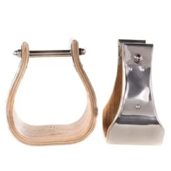 Partrade Trading Corporation 4 Inch Stainless Steel Covered Wooden Stirrups