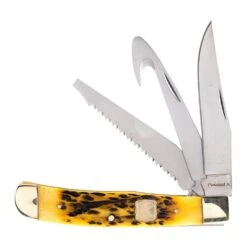 Western Fashion Twisted X Yellow Bone Multi-Blade Trapper Knife XK2015