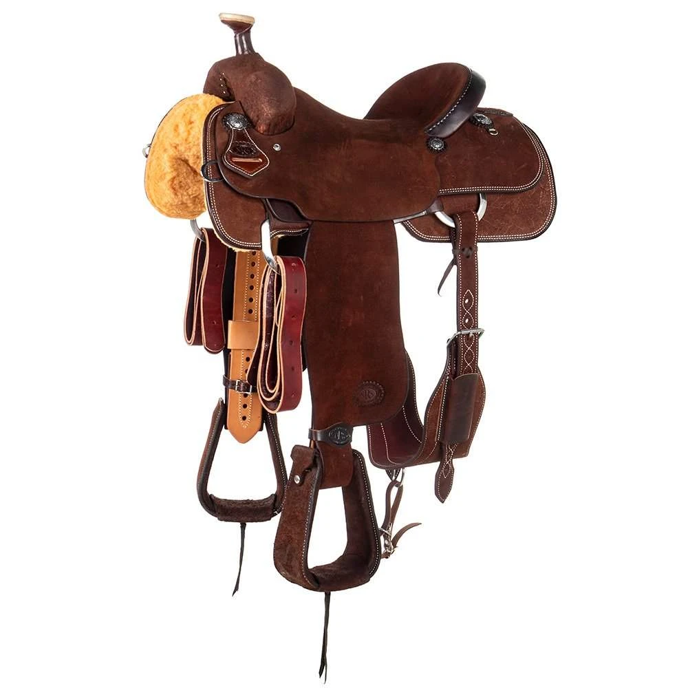 Nrs Competitors Chocolate Roughout Team Roping Saddle 1 Nrs Competitors Chocolate Roughout Team Roping Saddle