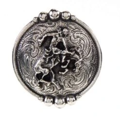 Rockin Out Designs Jewelry 1 1/2in. Scalloped Bronc Rider Concho