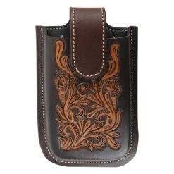 Martin Saddlery Floral Tooled Dyed Edged Smart Phone Holder