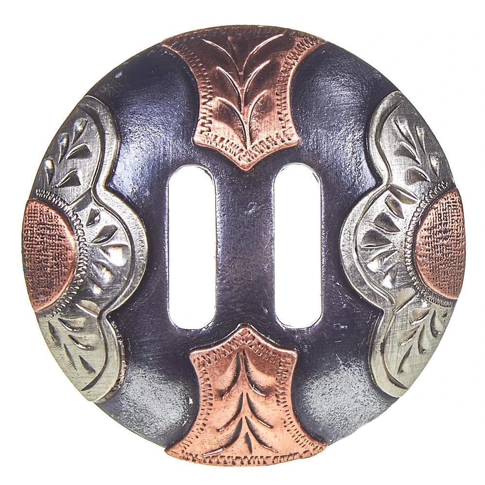 Wildfire Silver Slotted 1 1/2in. Copper Wheat Flower Concho 1 Wildfire Silver Slotted 1 1/2in. Copper Wheat Flower Concho