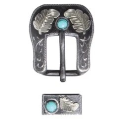 Professionals Choice 5/8in Turquoise Feather Buckle And Keeper