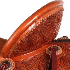 NRS Competitor Series Chestnut Poinsettia Barrel Saddle With Pencil Roll 8 NRS Competitor Series Chestnut Poinsettia Barrel Saddle With Pencil Roll -Cowboy Store 1411843 3