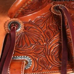 NRS Competitor Series Chestnut Poinsettia Barrel Saddle With Pencil Roll 9 NRS Competitor Series Chestnut Poinsettia Barrel Saddle With Pencil Roll -Cowboy Store 1411843 4