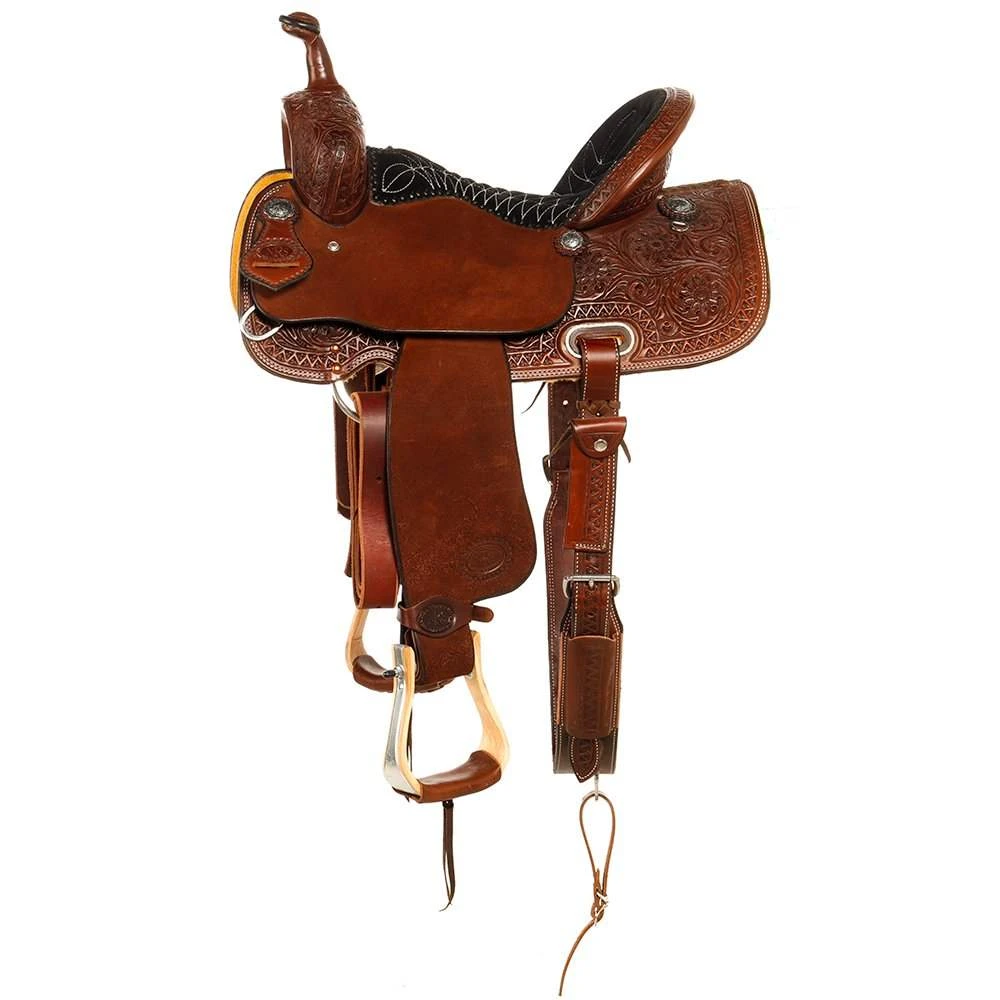 Nrs Competitors NRS Competitor Series Lily Flower Chocolate Roughout W/ Quilted Seat Barrel Saddle 2 Nrs Competitors NRS Competitor Series Lily Flower Chocolate Roughout W/ Quilted Seat Barrel Saddle - Image 2