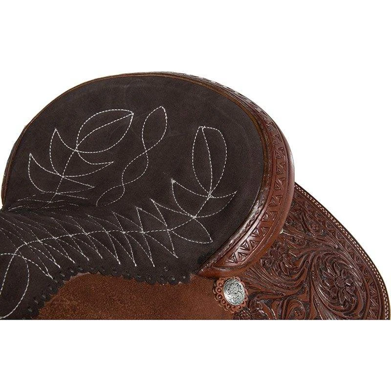 Nrs Competitors NRS Competitor Series Lily Flower Chocolate Roughout W/ Quilted Seat Barrel Saddle 4 Nrs Competitors NRS Competitor Series Lily Flower Chocolate Roughout W/ Quilted Seat Barrel Saddle - Image 4