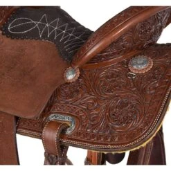 Nrs Competitors NRS Competitor Series Lily Flower Chocolate Roughout W/ Quilted Seat Barrel Saddle 9 Nrs Competitors NRS Competitor Series Lily Flower Chocolate Roughout W/ Quilted Seat Barrel Saddle -Cowboy Store 1411870 detail2