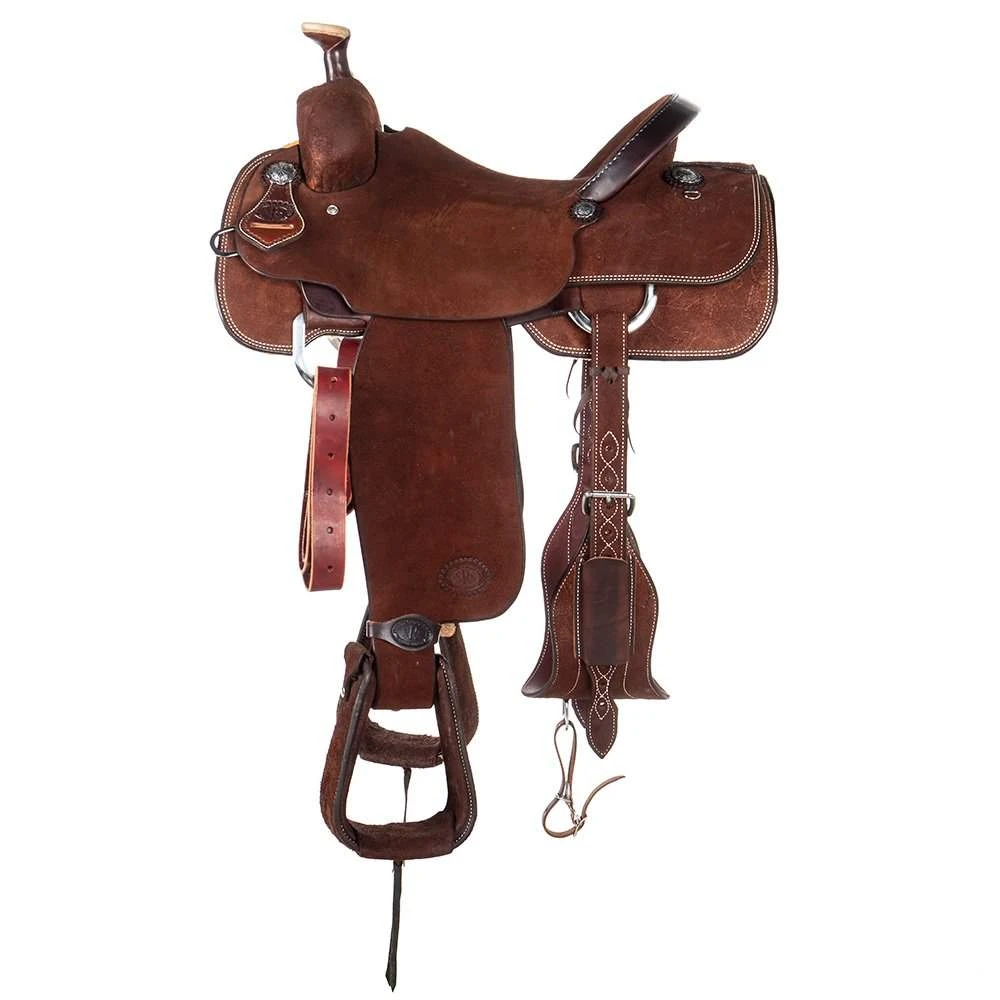 Nrs Competitors Chocolate Roughout Team Roping Saddle 2 Nrs Competitors Chocolate Roughout Team Roping Saddle - Image 2