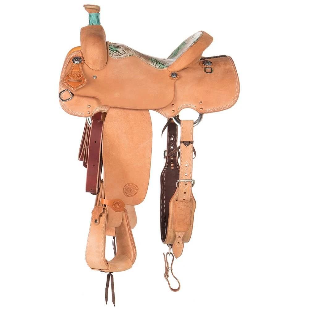 Nrs Competitors NRS Competitor Natural All Around Saddle With Turquoise Feather Seat 2 Nrs Competitors NRS Competitor Natural All Around Saddle With Turquoise Feather Seat - Image 2