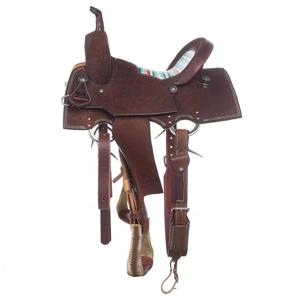 Nrs Competitors Chocolate Roughout Serape Seat Barrel Saddle 2 Nrs Competitors Chocolate Roughout Serape Seat Barrel Saddle - Image 2
