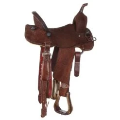Nrs Competitors NRS Competitor Series Chocolate Roughout Barrel Saddle With Real Wool -Cowboy Store 1412113RW 2