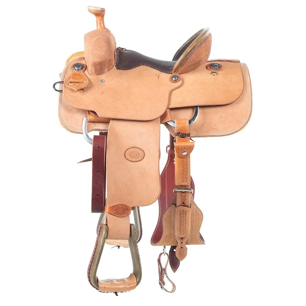 Nrs Competitors Natural Roughout Bullhide Seat Youth Team Roping Saddle 2 Nrs Competitors Natural Roughout Bullhide Seat Youth Team Roping Saddle - Image 2