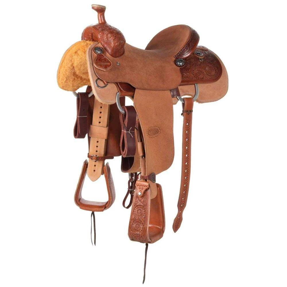 Nrs Competitors NRS 1/4 Breed Chestnut/Natural Combo NRS Floral Team Roping Saddle 2 Nrs Competitors NRS 1/4 Breed Chestnut/Natural Combo NRS Floral Team Roping Saddle - Image 2
