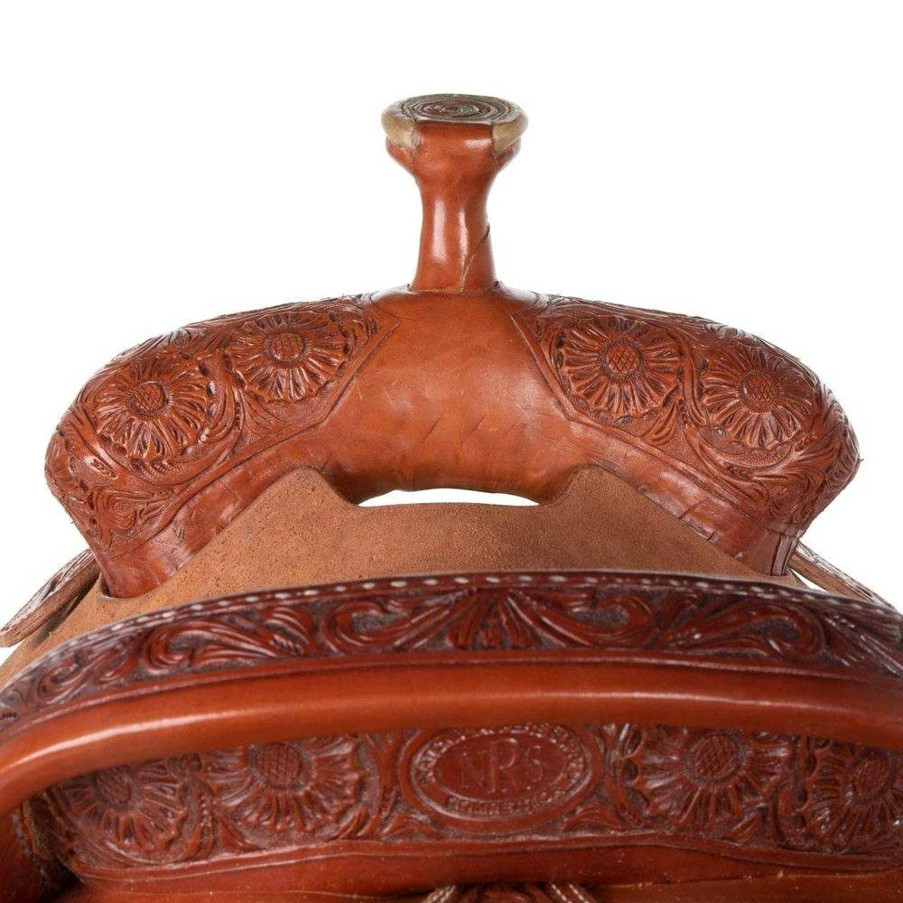 Nrs Competitors NRS 1/4 Breed Chestnut/Natural Combo NRS Floral Team Roping Saddle 4 Nrs Competitors NRS 1/4 Breed Chestnut/Natural Combo NRS Floral Team Roping Saddle - Image 4
