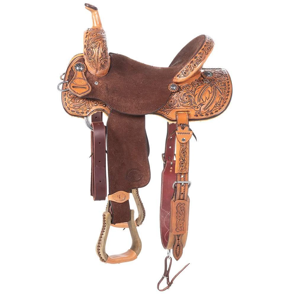Nrs Competitors Nat Antq And Choc Combo Feather Barrel Saddle 2 Nrs Competitors Nat Antq And Choc Combo Feather Barrel Saddle - Image 2