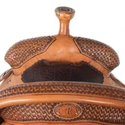 Nrs Competitors NRS 1/2 Breed Antique Windmill With Choc Bulhide Seat Team Roping Saddle -Cowboy Store 1412152 3
