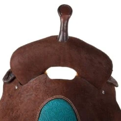 Nrs Competitors Chocolate Roughout Barrel Saddle With Inlaid Floral Turquoise Seat -Cowboy Store 1412155RW 3