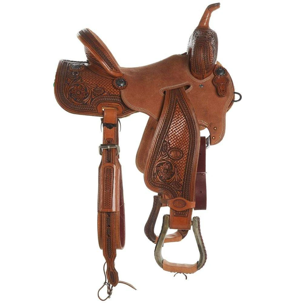 Nrs Competitors Natural Antique 7/8 Breed Tapete Grande/Prairie Flower Combo Barrel Saddle 2 Nrs Competitors Natural Antique 7/8 Breed Tapete Grande/Prairie Flower Combo Barrel Saddle - Image 2