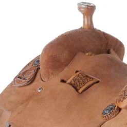 Nrs Competitors Natural Antique Loop Seat Floral Team Roper With Tooled Leathers -Cowboy Store 1412177A 4