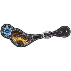 Tough 1 Sunflower And Turquoise Buckstitch Spur Straps