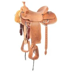 Nrs Competitors Natural 7/8 Breed Basket And Sunflower Team Roping Saddle