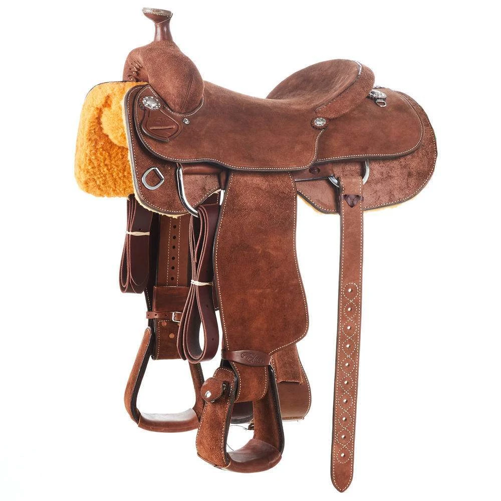 Alamo Saddlery Chocolate Roughout Team Roper 1 Alamo Saddlery Chocolate Roughout Team Roper