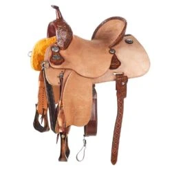 Martin Saddlery Martin 1/8 Breed Stingray Natural Weathered Antique Mountain Daisy Barrel Saddle