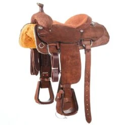 Alamo Saddlery Roughout Chocolate Calf Roper