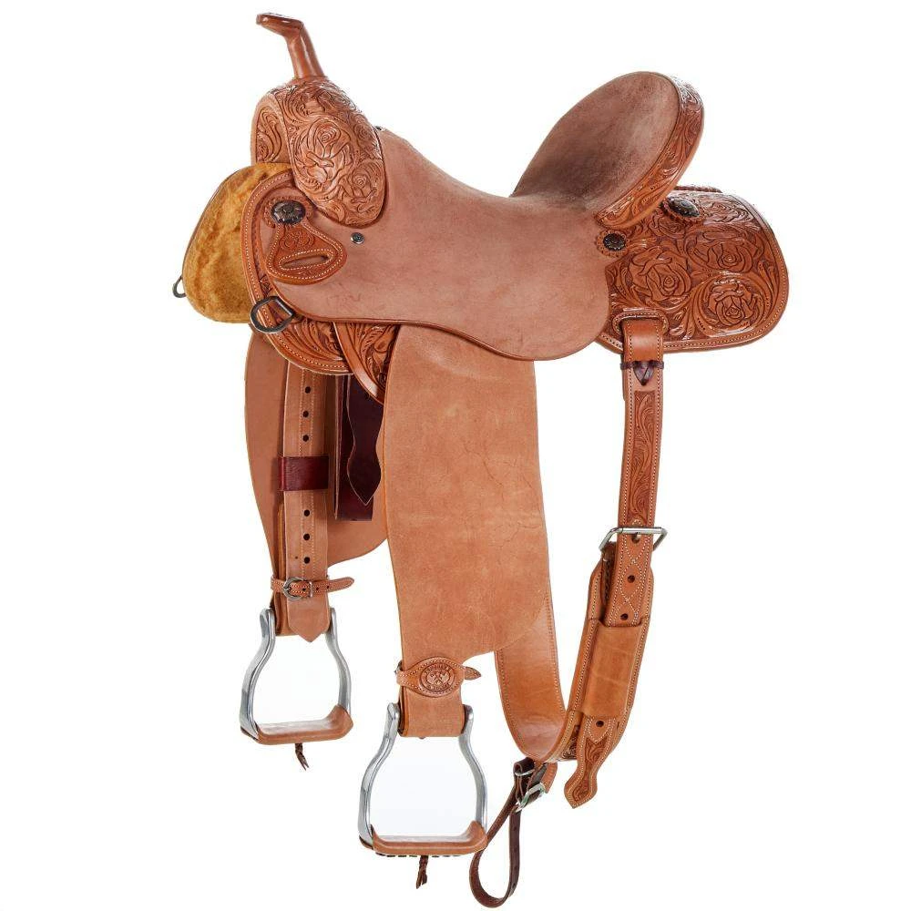 Tomahawk 1/2 Breed Rose Floral Barrel Saddle 1 Tomahawk 1/2 Breed Rose Floral Barrel Saddle