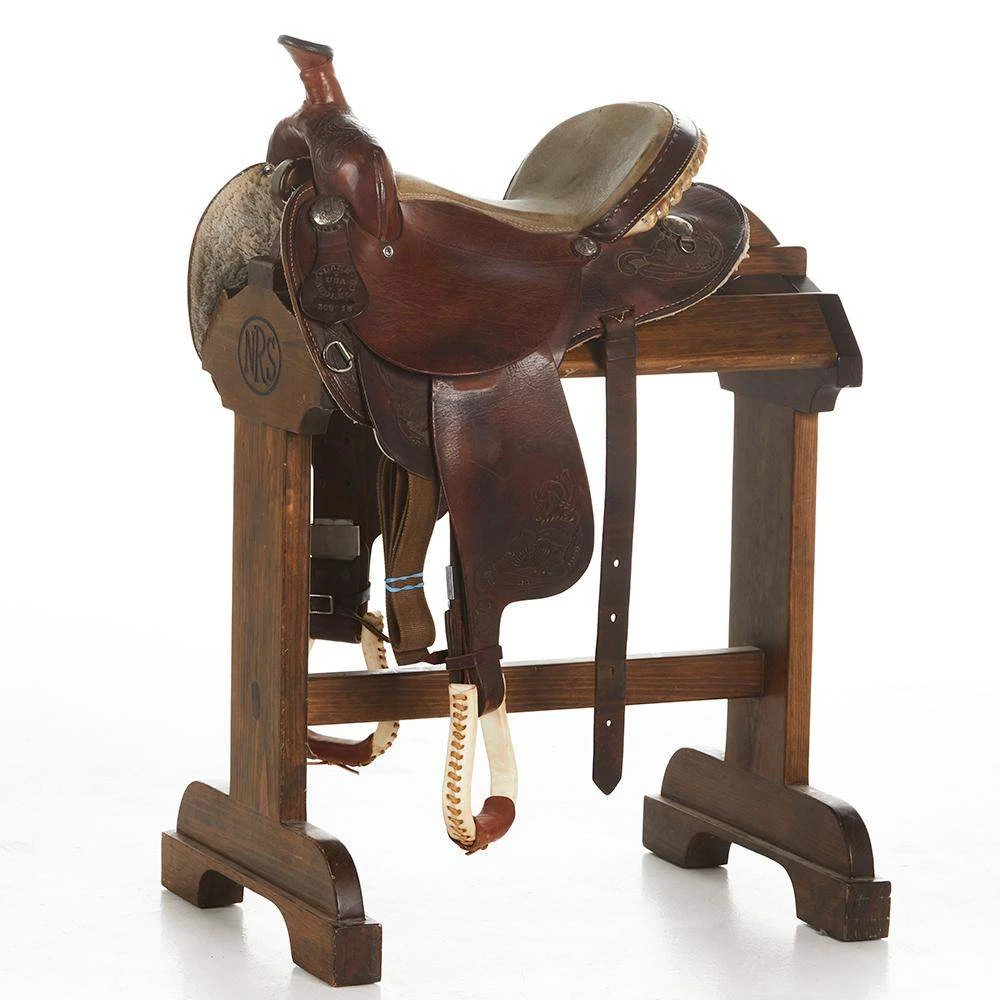 NRS Used 14in Lamb Barrel Saddle 1 NRS Used 14in Lamb Barrel Saddle