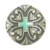 NRS Antique Silver Turquoise Cross 1 1/2 Inch Concho