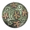 NRS Antique Silver Copper Floral Scroll 1 1/2 Inch Concho
