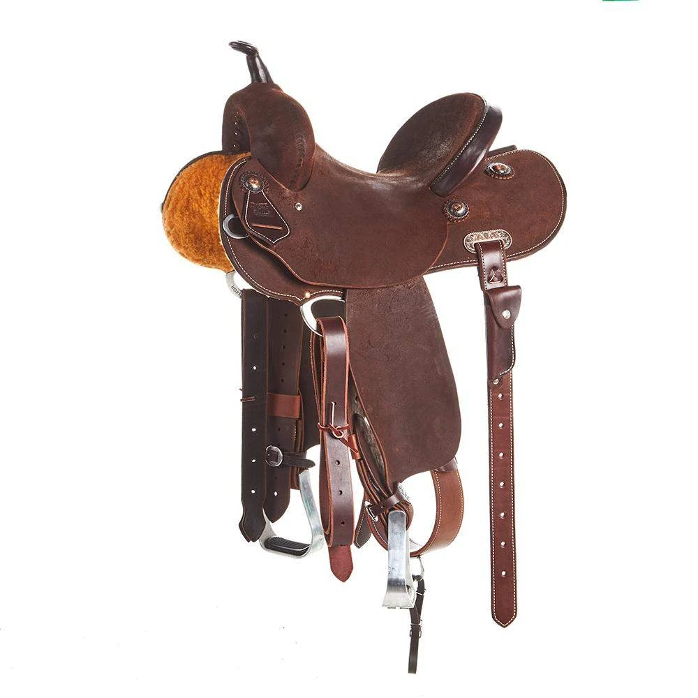 Burns Saddlery 13 1/2 Inch 30HD Chocolate Roughout Barrel Saddle 1 Burns Saddlery 13 1/2 Inch 30HD Chocolate Roughout Barrel Saddle