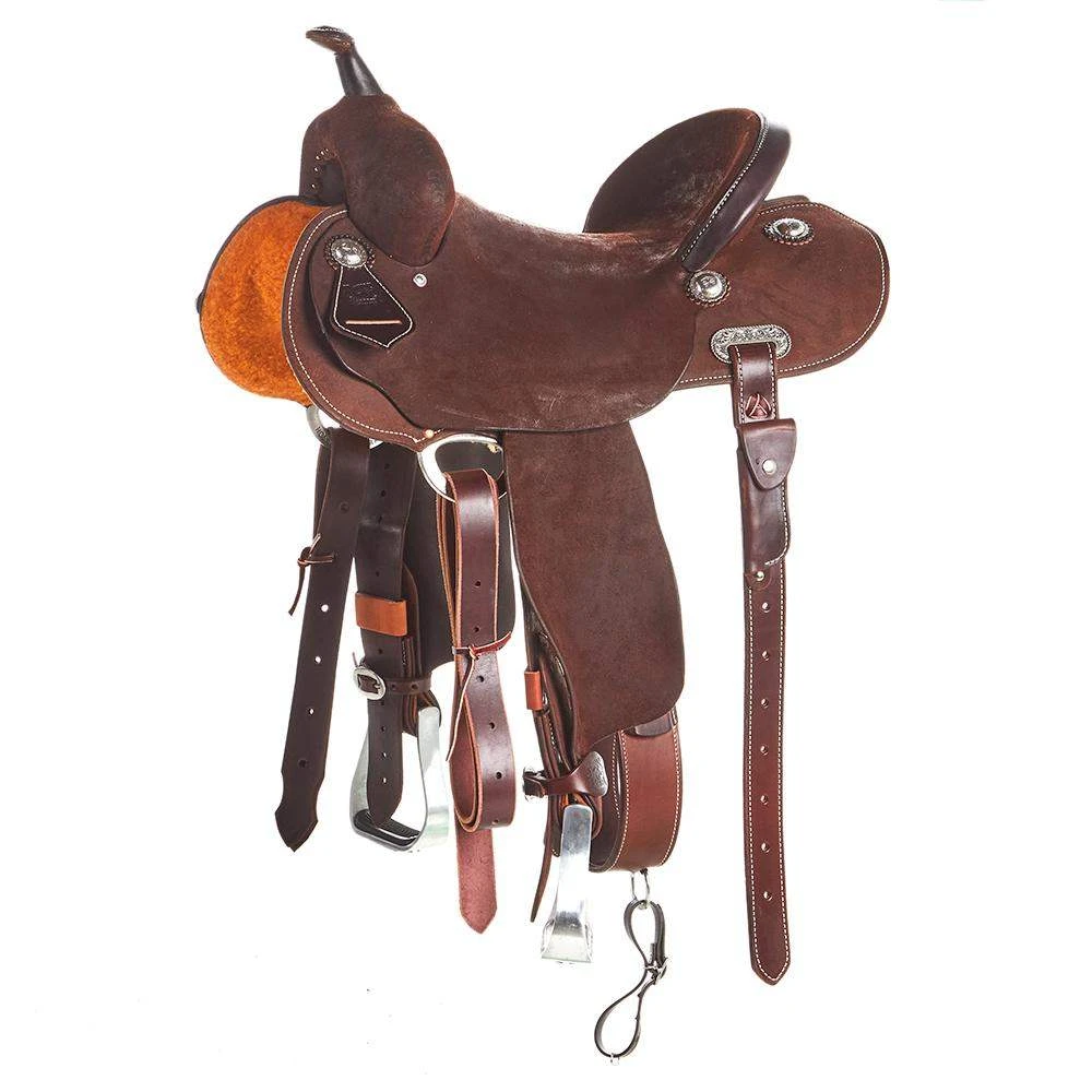 Burns Saddlery 14 1/2 Inch 20HDX Chocolate Roughout Barrel Saddle 1 Burns Saddlery 14 1/2 Inch 20HDX Chocolate Roughout Barrel Saddle