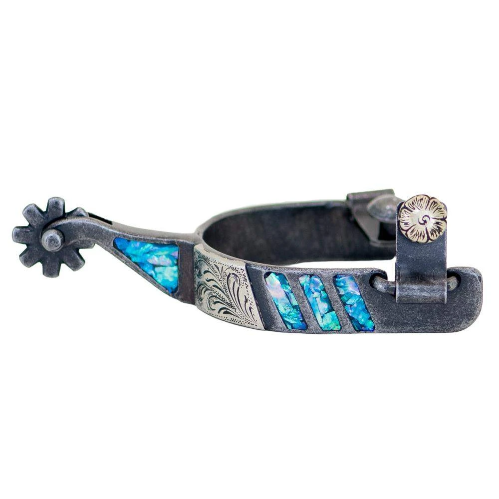 Cowboy Tack Turquoise 3/4 Inch Band Ladies Spurs 1 Cowboy Tack Turquoise 3/4 Inch Band Ladies Spurs