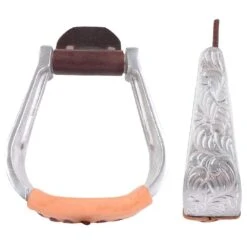 Martin Saddlery Aluminum & Leather Tread 2in Stirrup