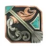 NRS Turquoise Arrow Square Saddle Concho Set