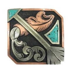 NRS Turquoise Arrow Square Saddle Concho Set