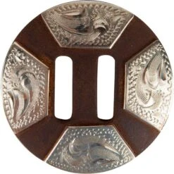 Cowperson Tack Antique Silver Bar Concho With Slots