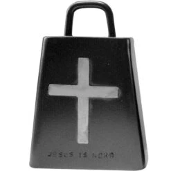 Jerry Beagley Braiding Company Small Black Bull Bell With Silver Cross