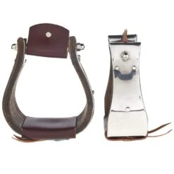 Partrade Trading Corporation Open Range 3 /4in. Dark Wood Monel Stirrups -Cowboy Store 330563 1