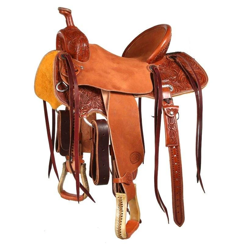 NRS Competitor Series Chestnut Poinsettia Barrel Saddle With Pencil Roll 1 NRS Competitor Series Chestnut Poinsettia Barrel Saddle With Pencil Roll
