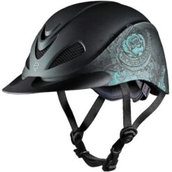 Troxel Rebel Turquoise Rose Helmet