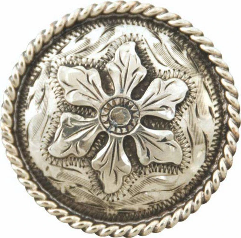 NRS 1 1/2 Inch Flower Concho With Rope Edge 1 NRS 1 1/2 Inch Flower Concho With Rope Edge