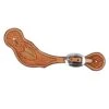 NRS Basket Stamped Spur Straps With Rawhide Inlay