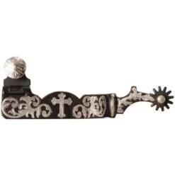 Black Satin Floral Cross Spurs