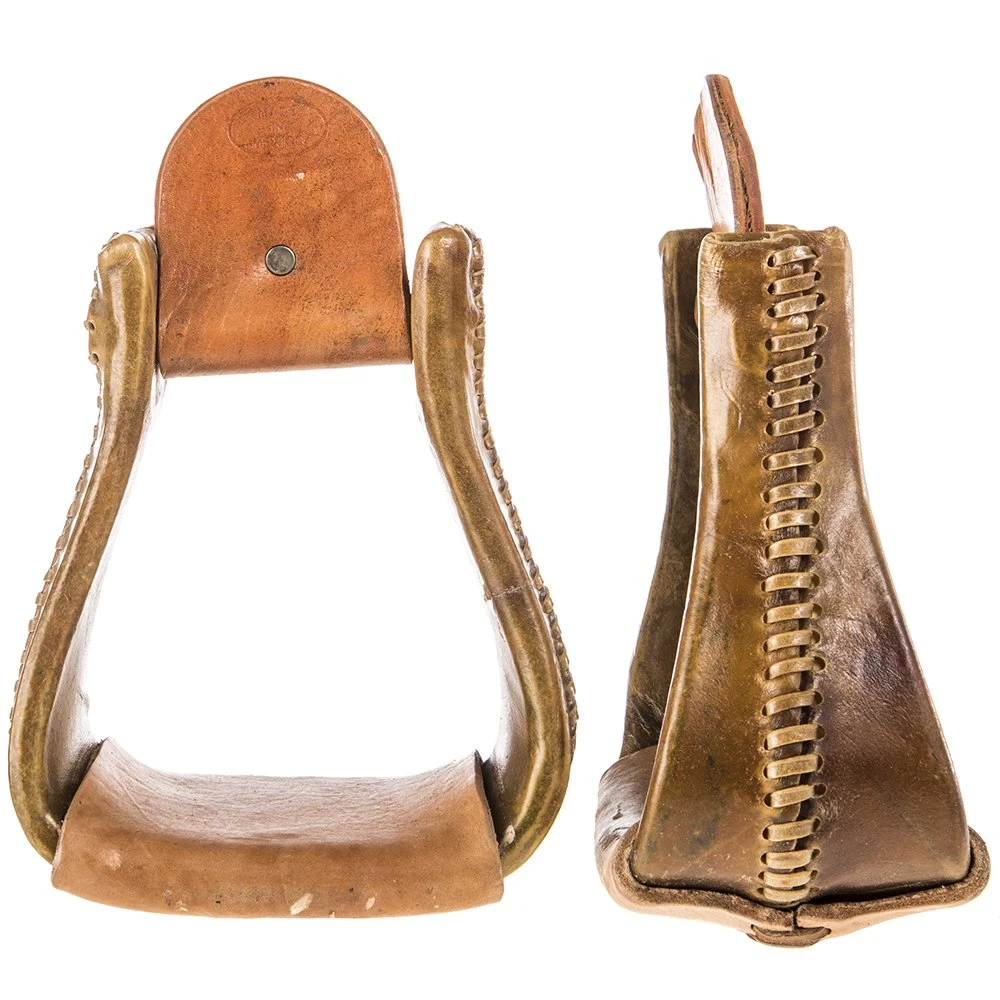 NRS Bell Overshoe Rawhide 4 Inch By 6 Inch Stirrup 1 NRS Bell Overshoe Rawhide 4 Inch By 6 Inch Stirrup